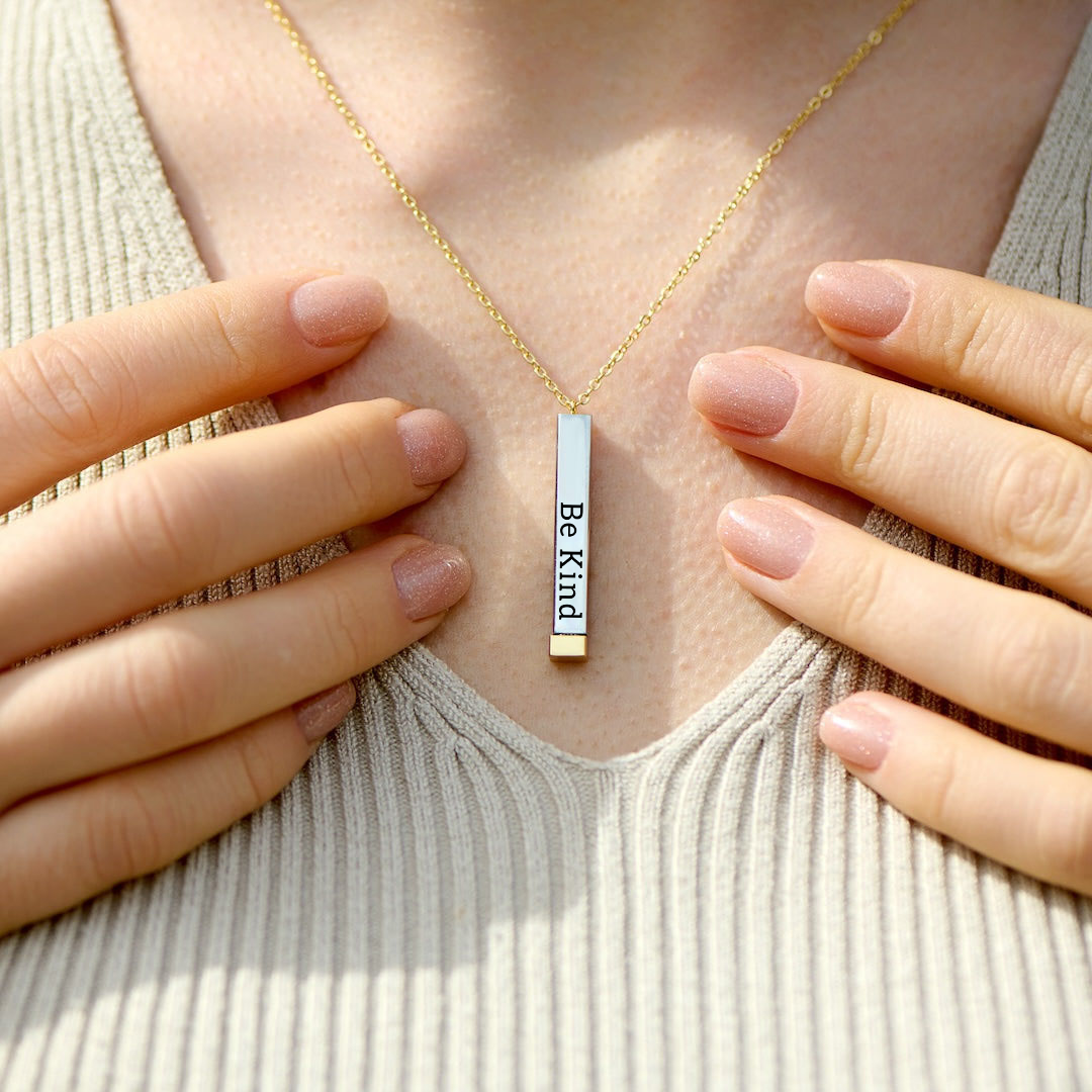 Be Kind Of A B Bracelet "Be Kind Of A B" Necklace For Women - Stainless Steel Hidden Message Friendship Jewelry Gift For Best Friends Hidden Message Jewelry