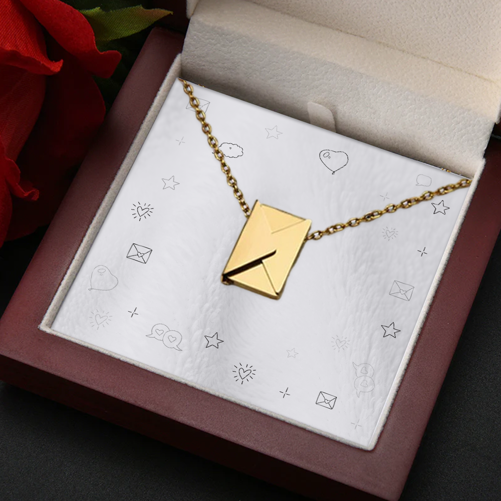 I Love you Mum - Envelope Necklace - Gold