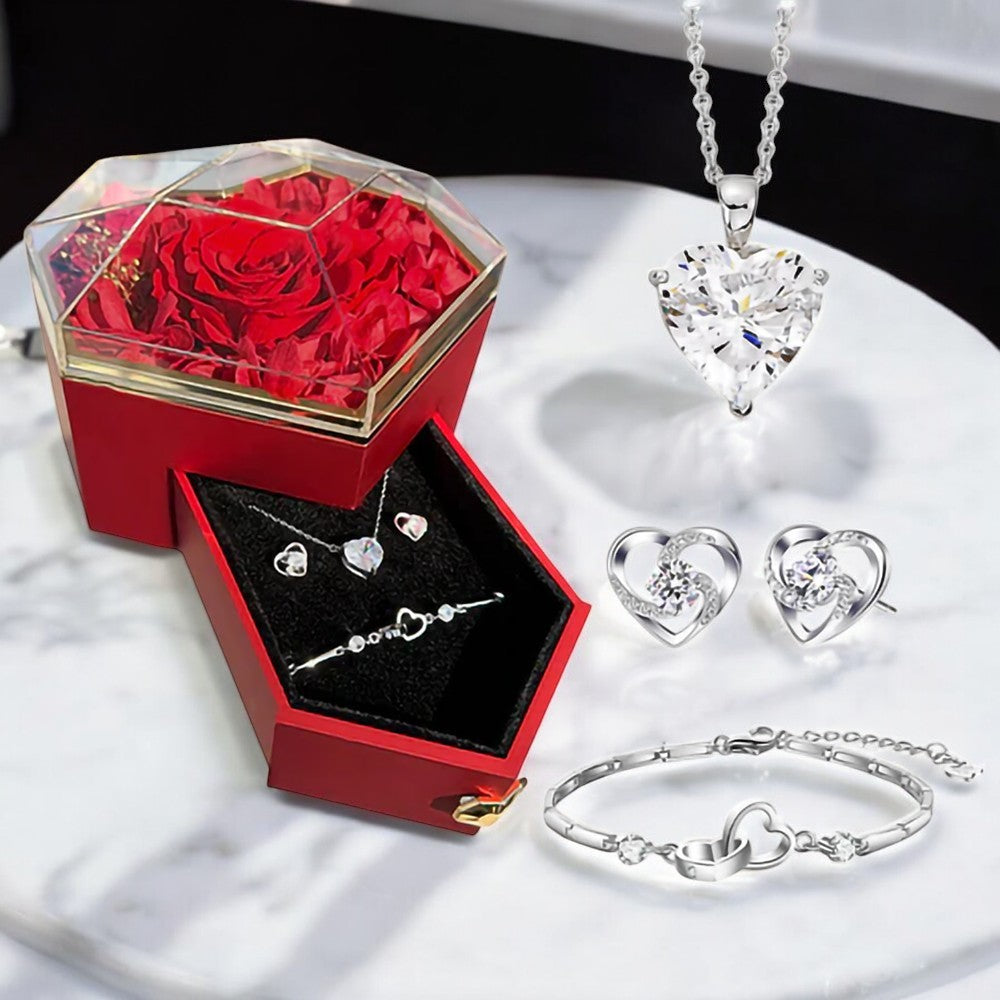 Sparkling love set - Necklace, Bracelet & Earrings