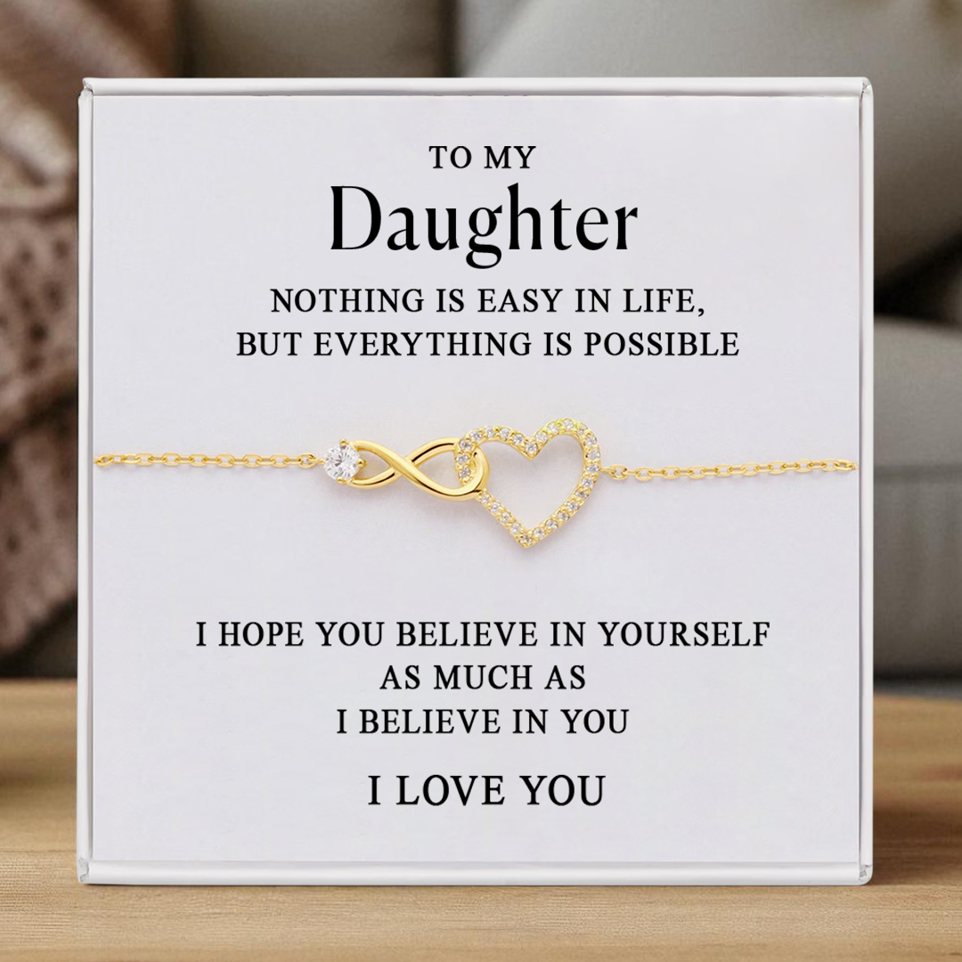 To my Daughter bracelet - Infinity heart