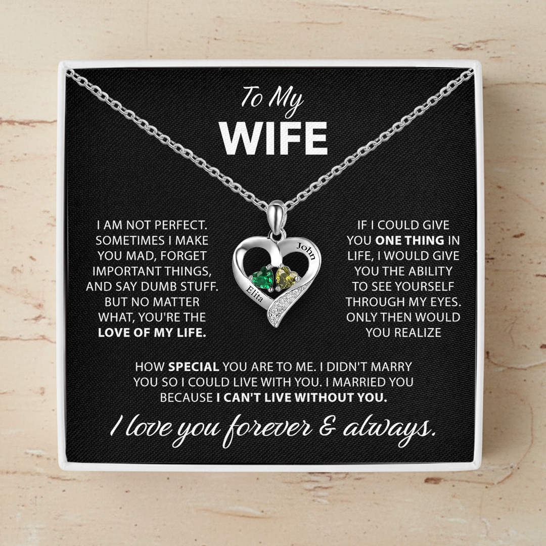 To My Wife -  Personalized Heart necklace