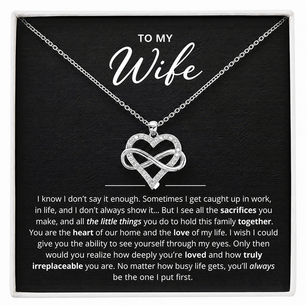 To My Wife - Infinity Heart Necklace
