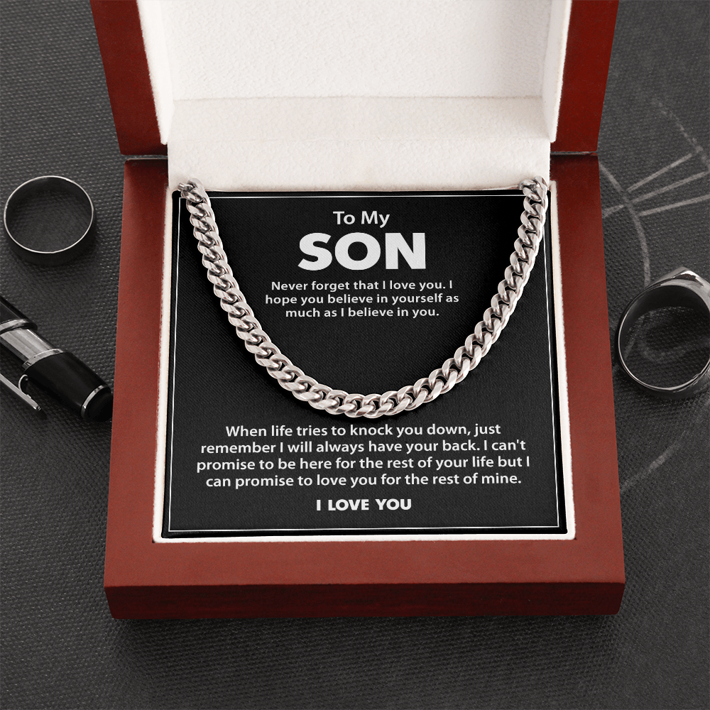 To My Son - Never Give Up Necklace