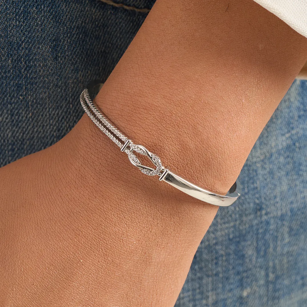 Knot Tied By God Mother-Daughter Bangle - Gold