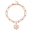 Compass engraved bracelet with diamonds - Forever linked - Rose Gold