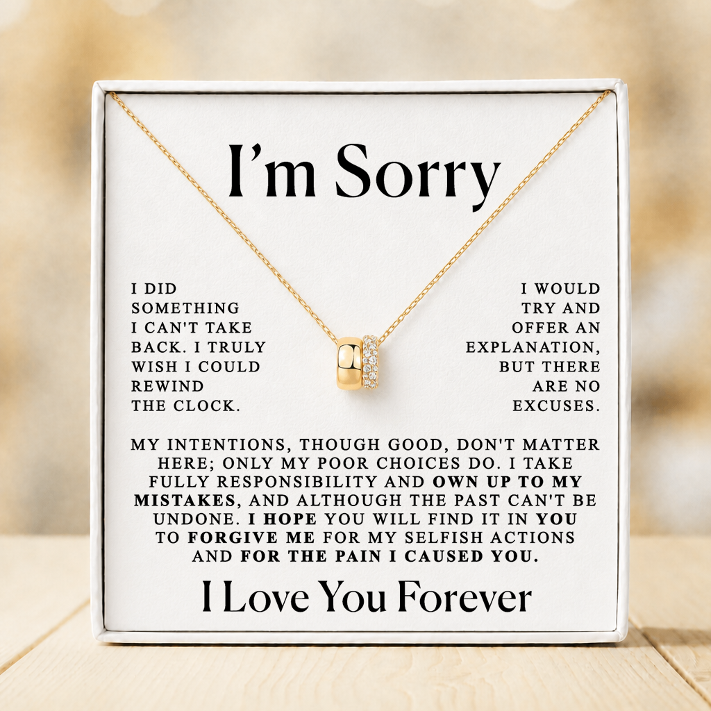 Apology Gift For Her - Two Distinct Rondelle Pendant