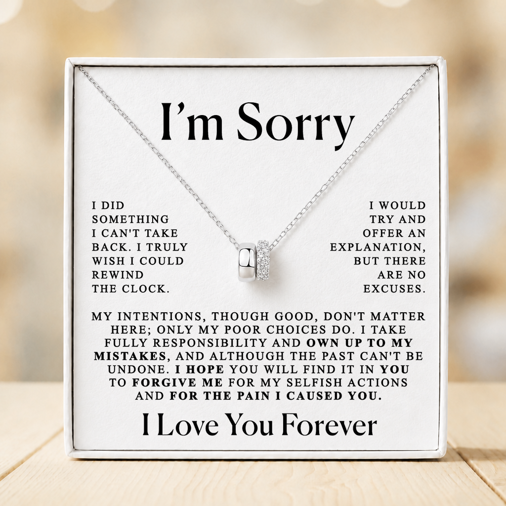 Apology Gift For Her - Two Distinct Rondelle Pendant