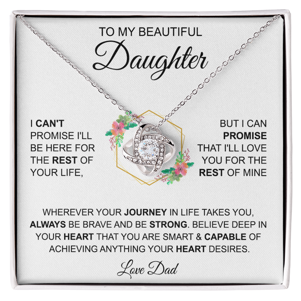 To My Beautiful Daughter - Love, Dad - Love Knot Necklace