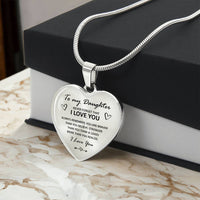 To my Daughter - “Never forget that I love you”, heart necklace - Gold