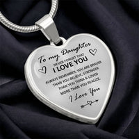 To my Daughter - “Never forget that I love you”, heart necklace - Gold