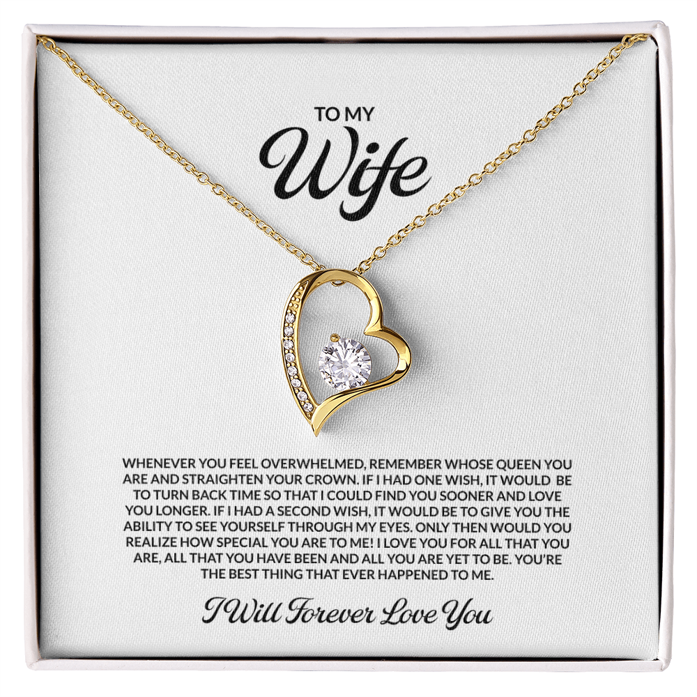 To my Wife - I hugged this necklace, hold it to remember I am always with you