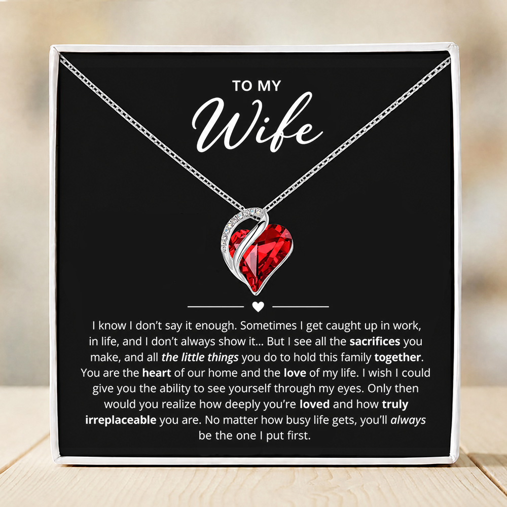 To My Wife - Personalized Heart necklace