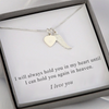 Angel wing necklace - I will keep you in my heart