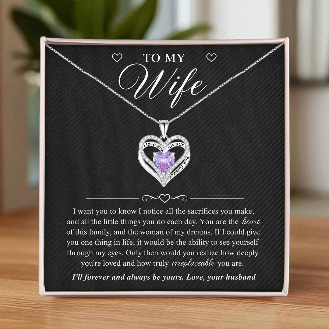 To My Wife -  Personalized Heart necklace