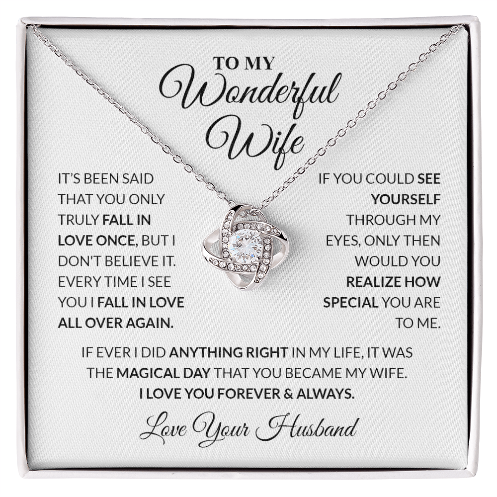 To My Wonderful Wife - Knot Necklace