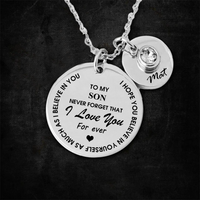 Family necklace - Never forget that I love you - Gold