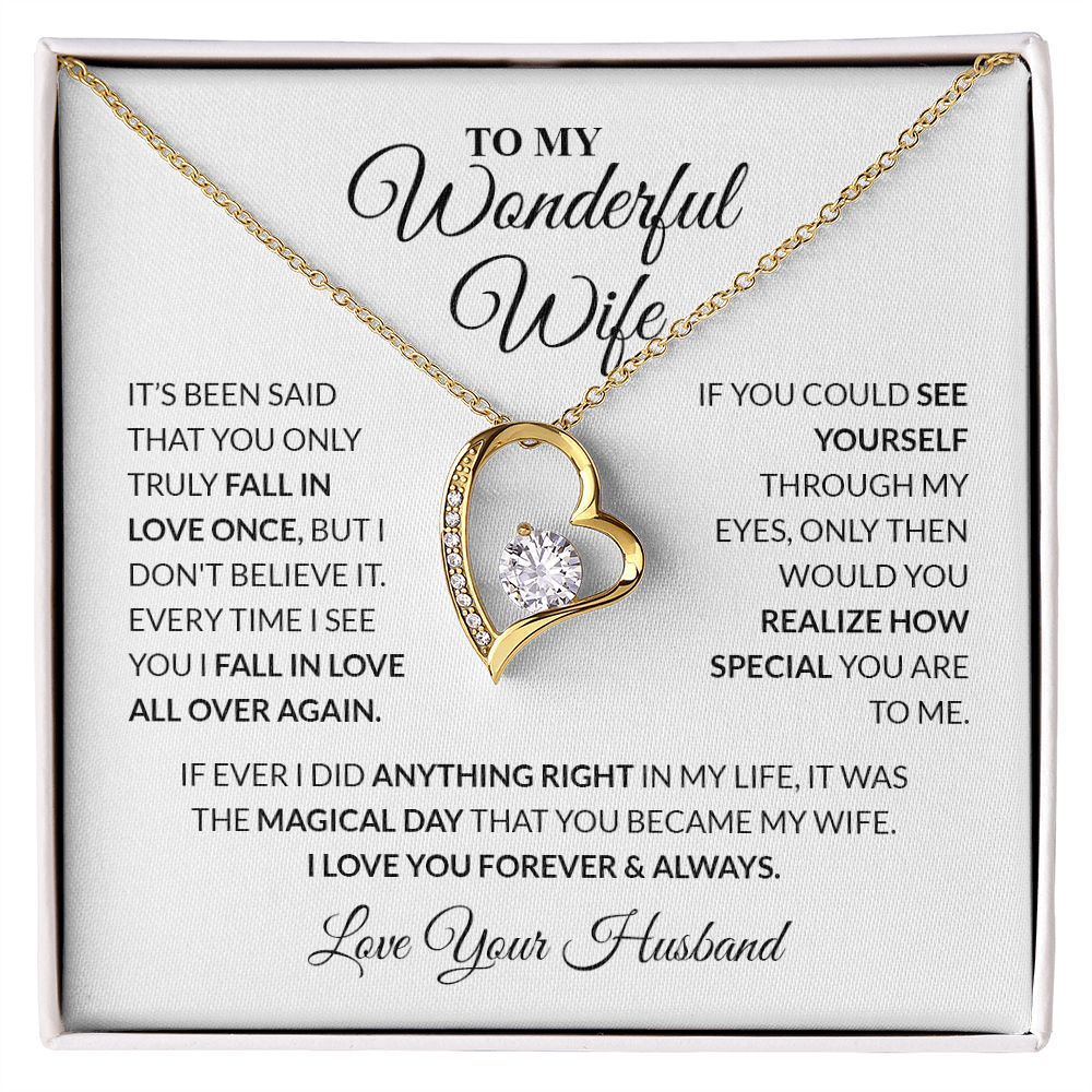 To My Wonderful Wife - Heart Necklace