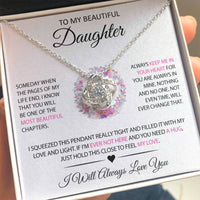 To my Daughter - Flower knot necklace