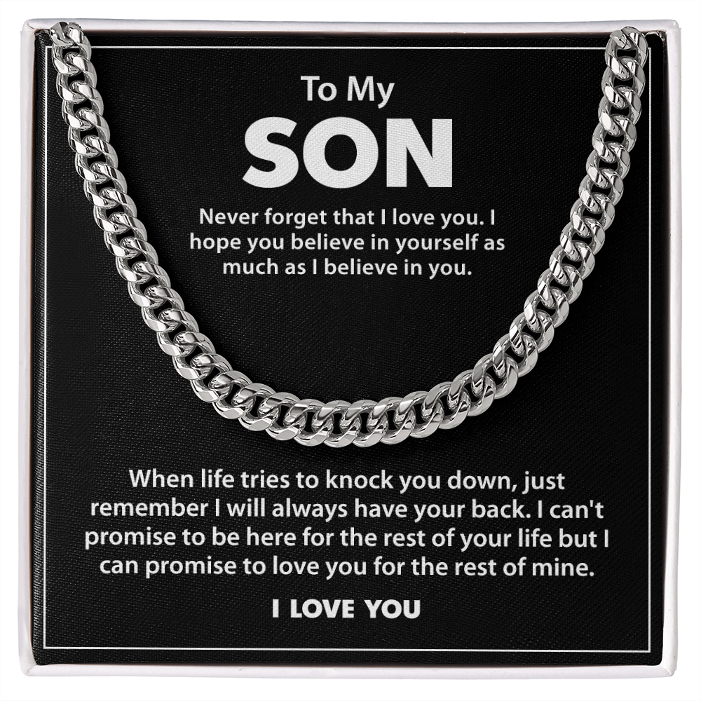 To My Son - Never Give Up Necklace