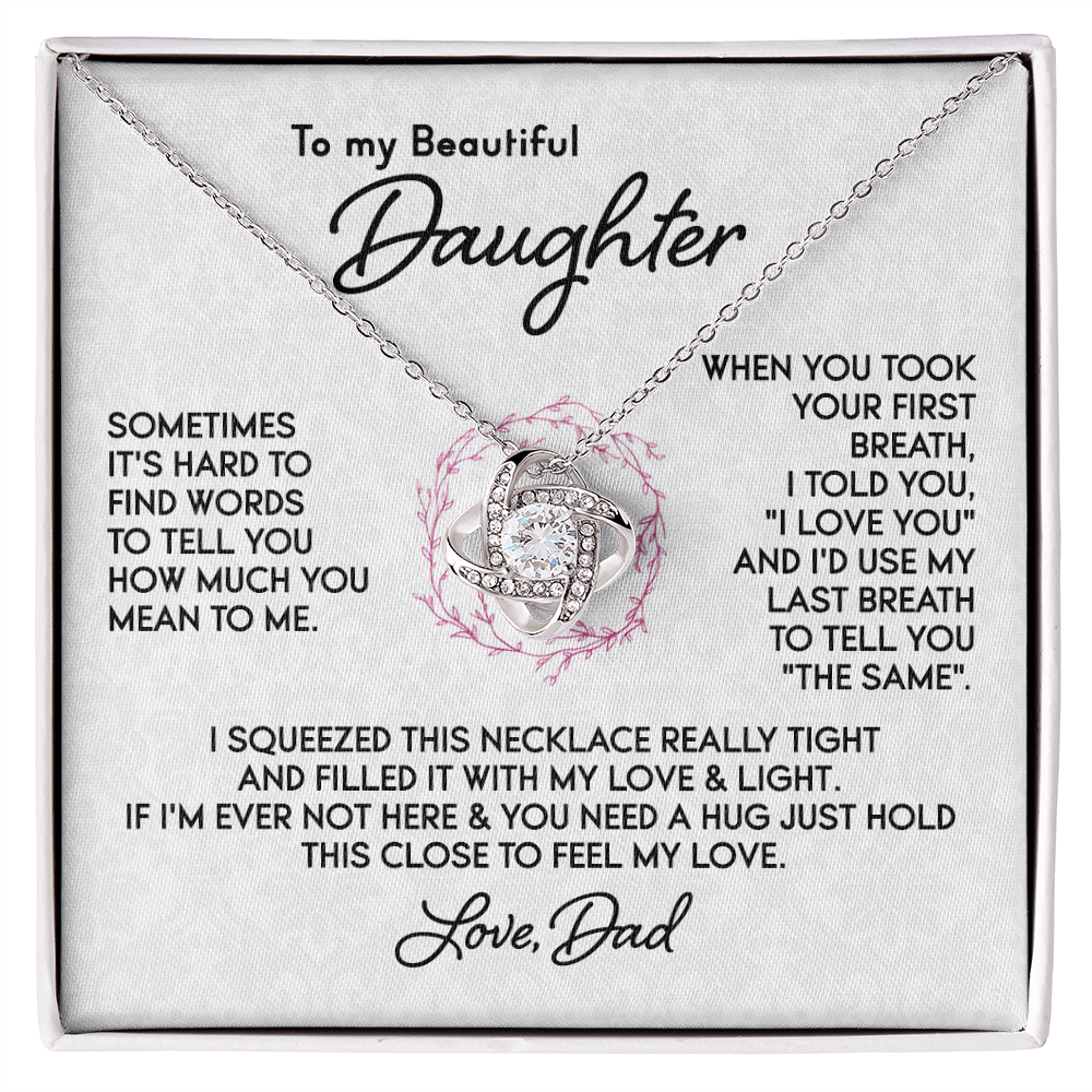 To my Daughter - First Breath Knot Necklace From Dad