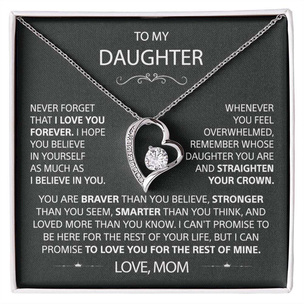 To my Daughter - I love you, Your Mom  - Heart Necklace