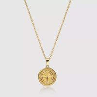 To my Son - Compass Necklace - Gold