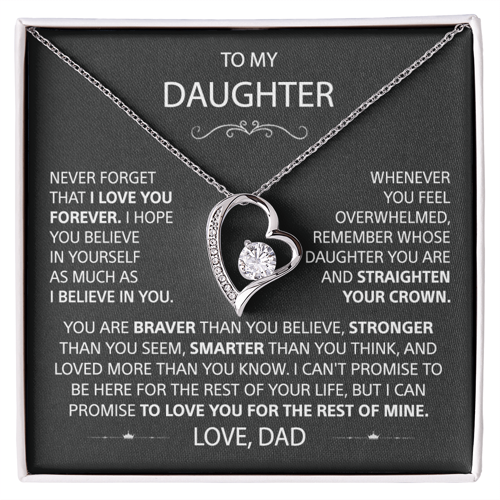 To my Daughter - I love you, Your Dad  - Heart Necklace