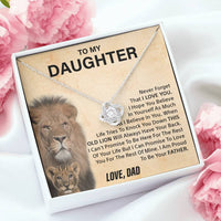 To my Daughter - Never forget - Love knot necklace