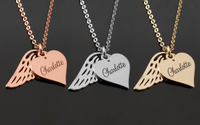 A piece of my heart - Heart angel necklace - Rose Gold