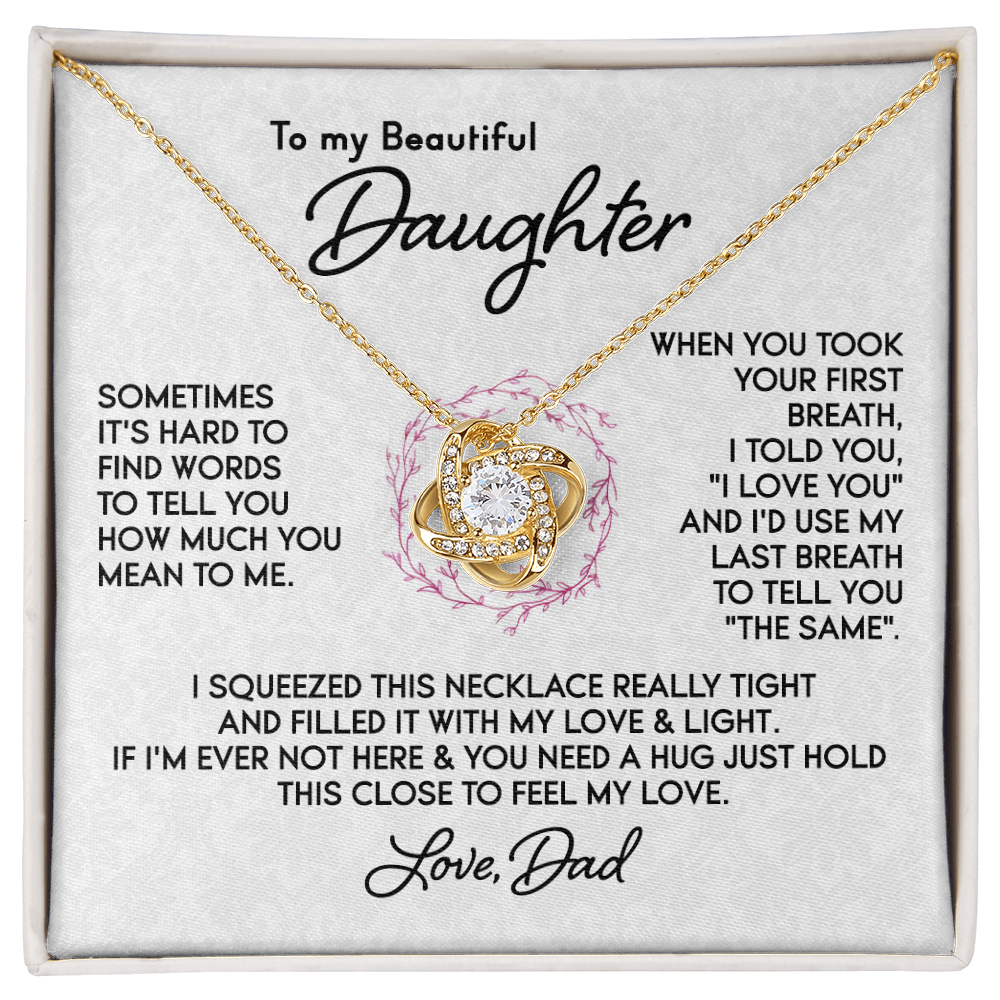 To my Daughter - First Breath Knot Necklace From Dad