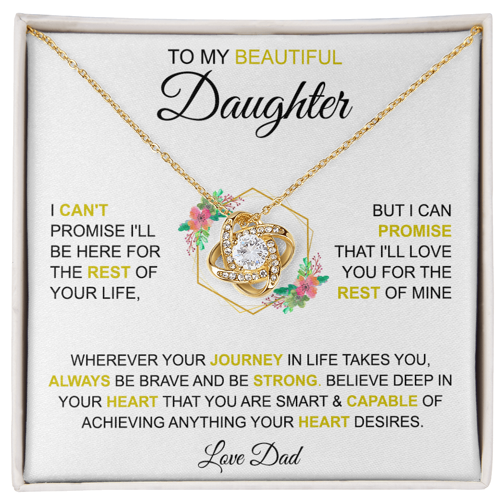 To My Beautiful Daughter - Love, Dad - Love Knot Necklace