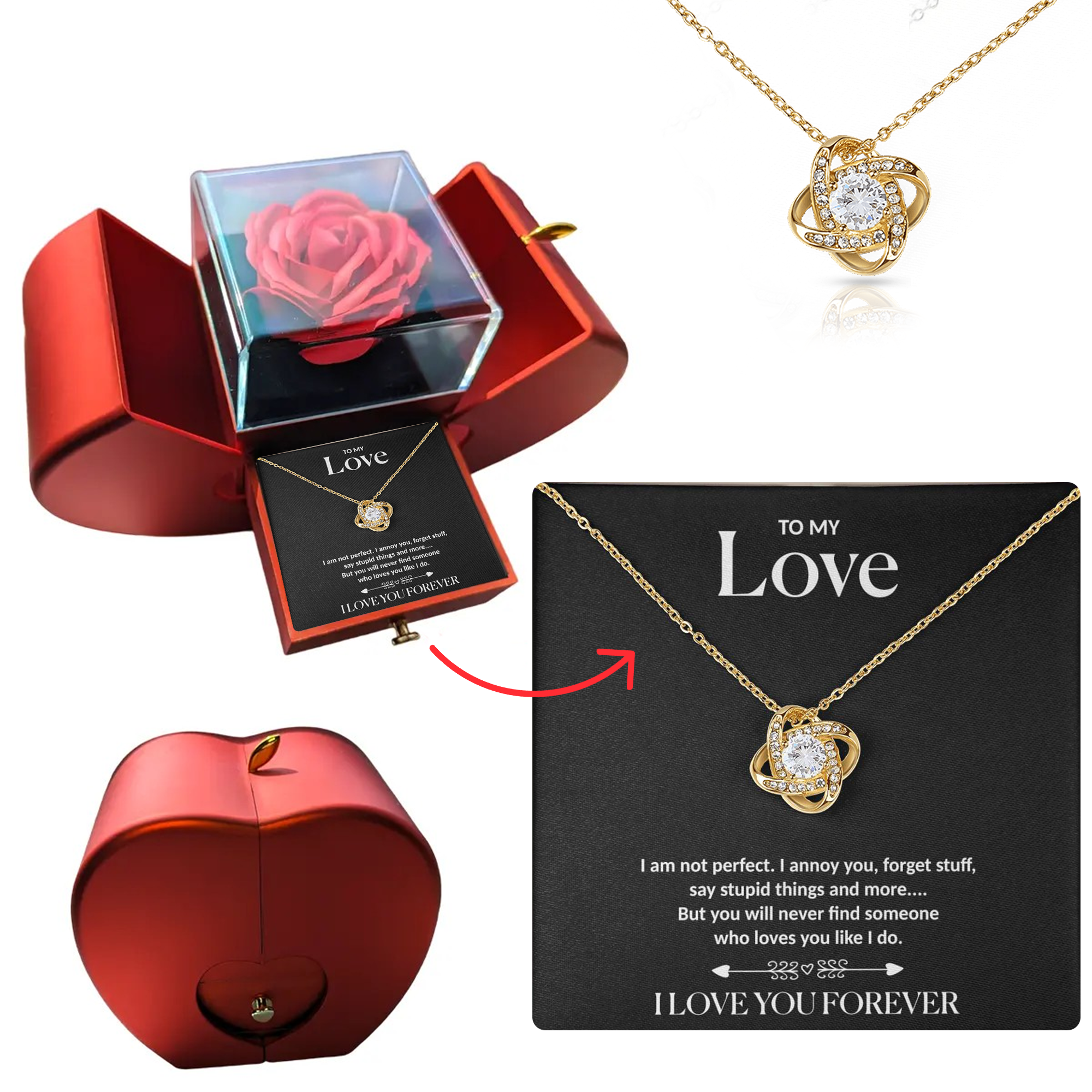 To my Love - Forever rose necklace