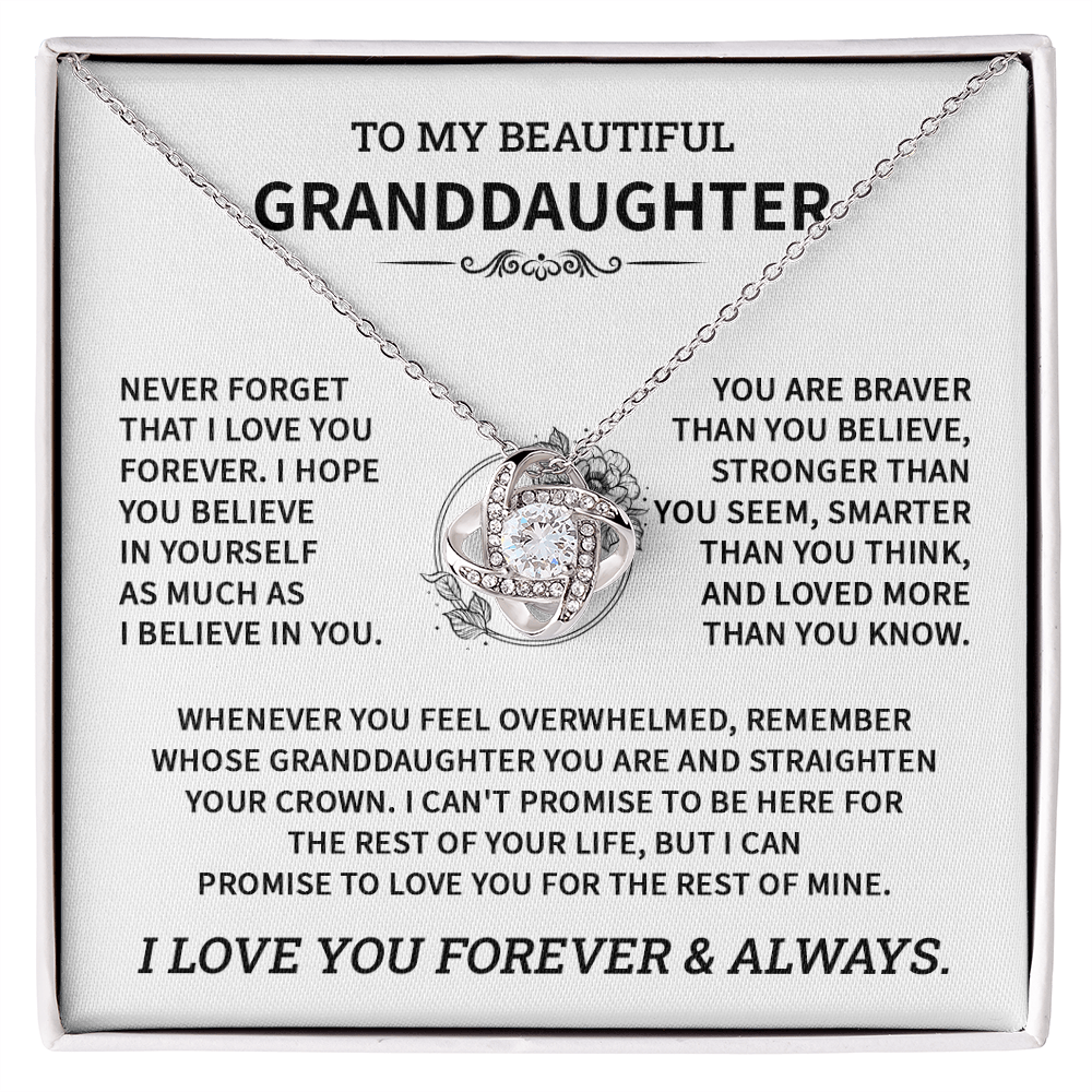 To my Beautiful Granddaughter - Never forget that I love you