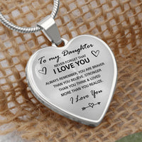 To my Daughter - “Never forget that I love you”, heart necklace - Gold