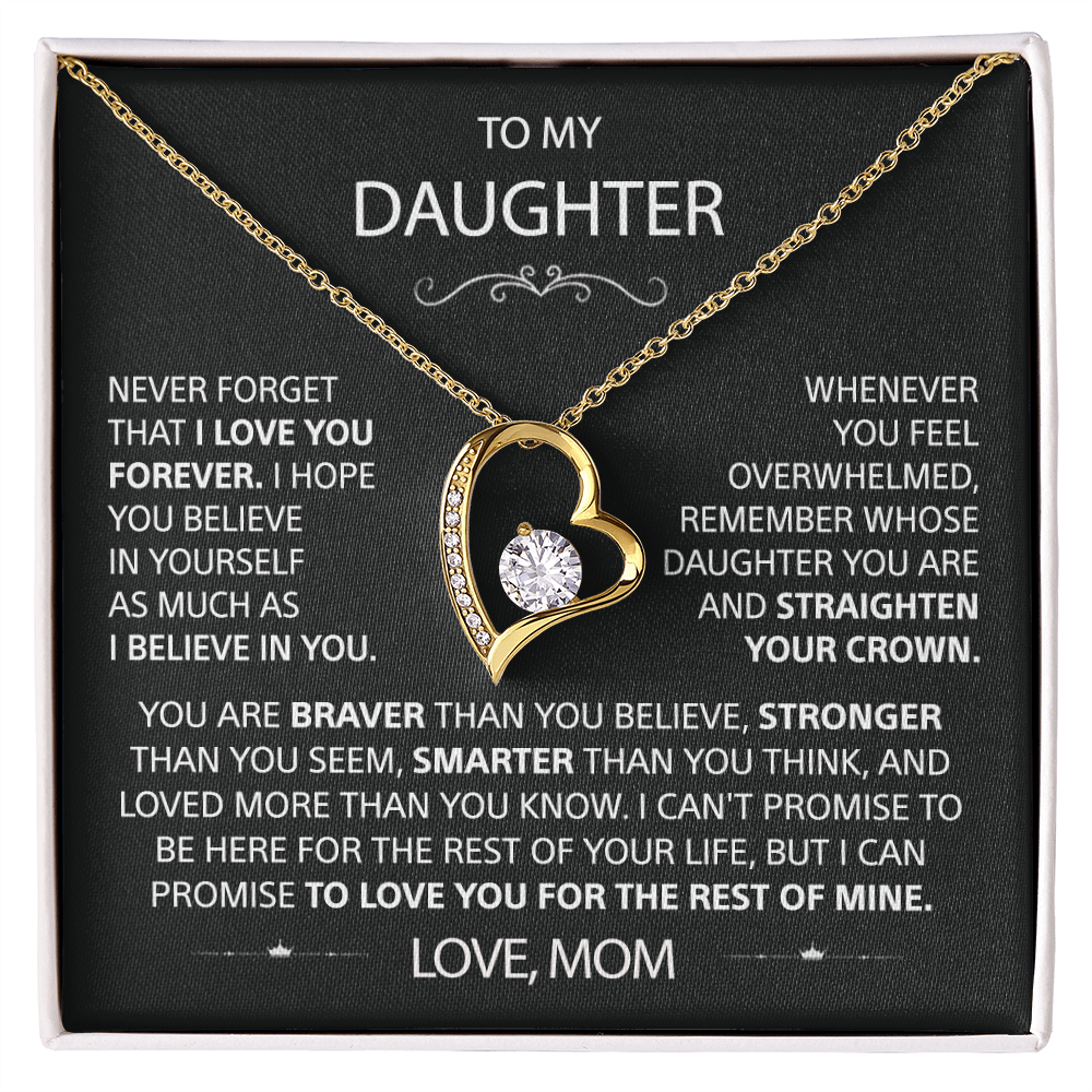 To my Daughter - I love you, Your Mom  - Heart Necklace