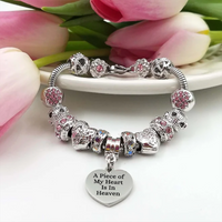 A piece of my heart is in heaven - Heart bracelet