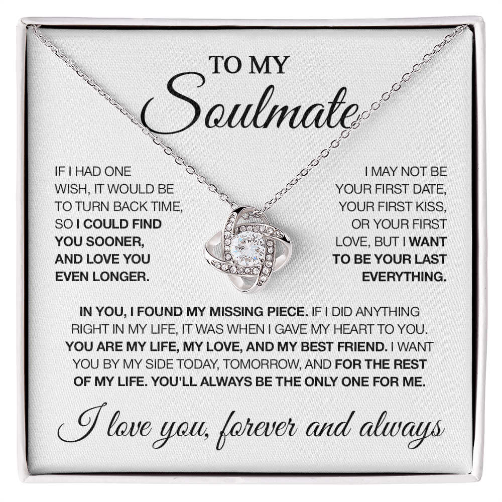 To my Soulmate - Love knot necklace - Gold