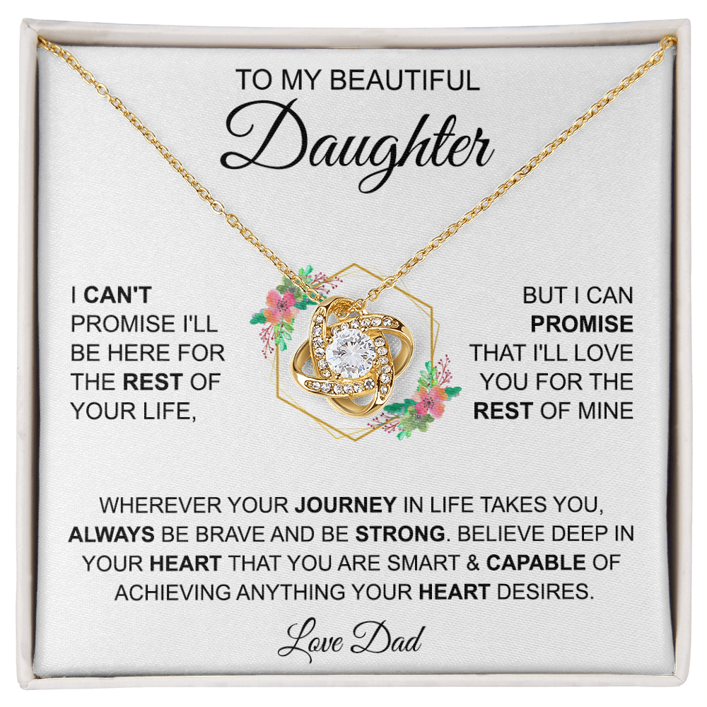 To My Beautiful Daughter - Love, Dad - Love Knot Necklace