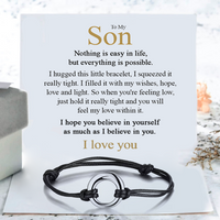 To my Son - Circle bracelet - Black