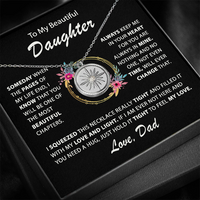 To my Daughter - Love compass necklace - Gold