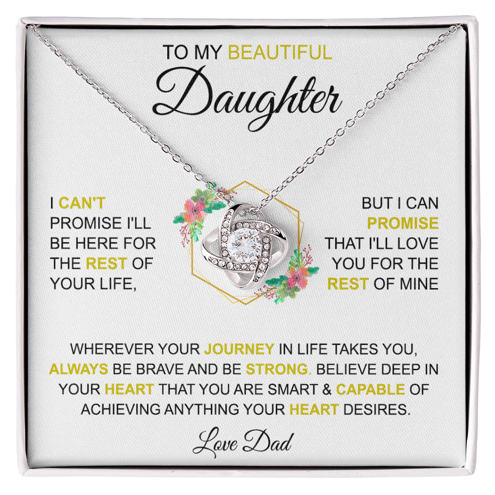 To My Beautiful Daughter - Love, Dad - Love Knot Necklace