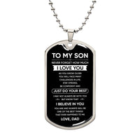 To my Son - “Never forget” militar tag