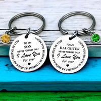 Family keychain - personalized birthstone