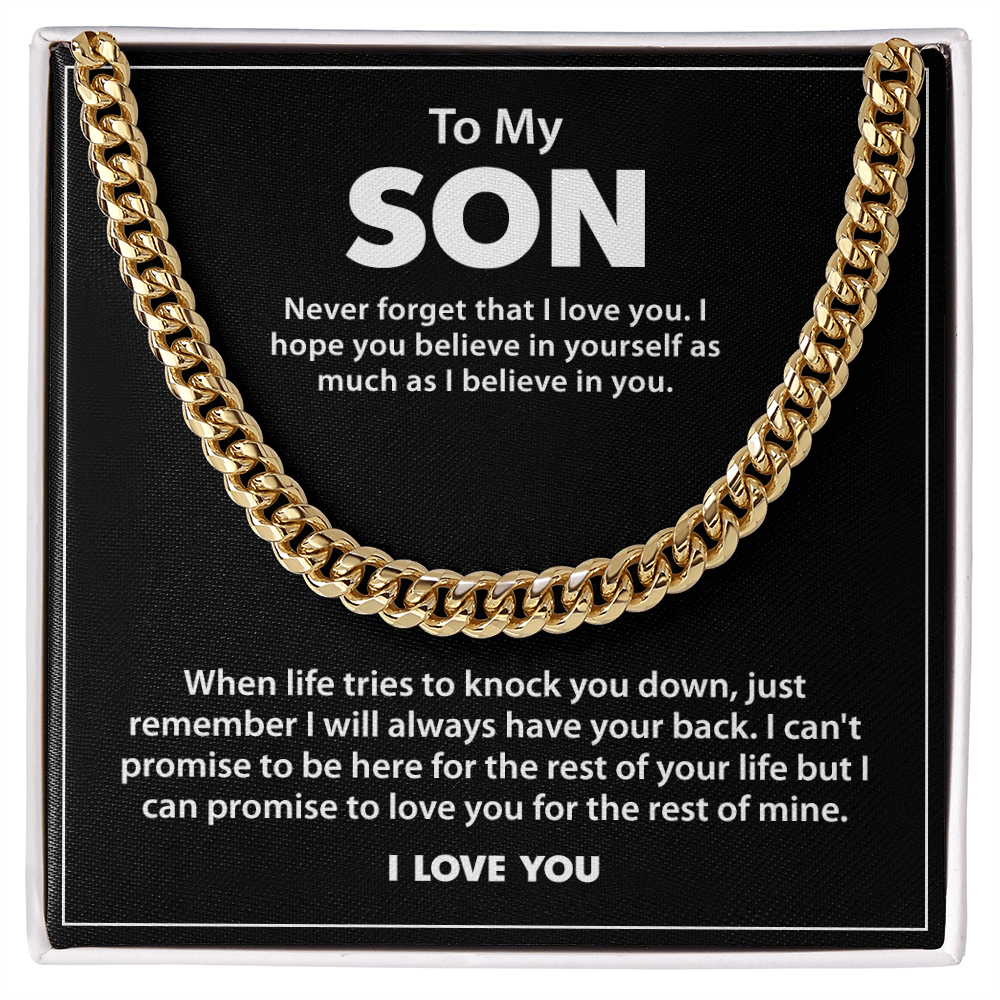 To My Son - Never Give Up Necklace