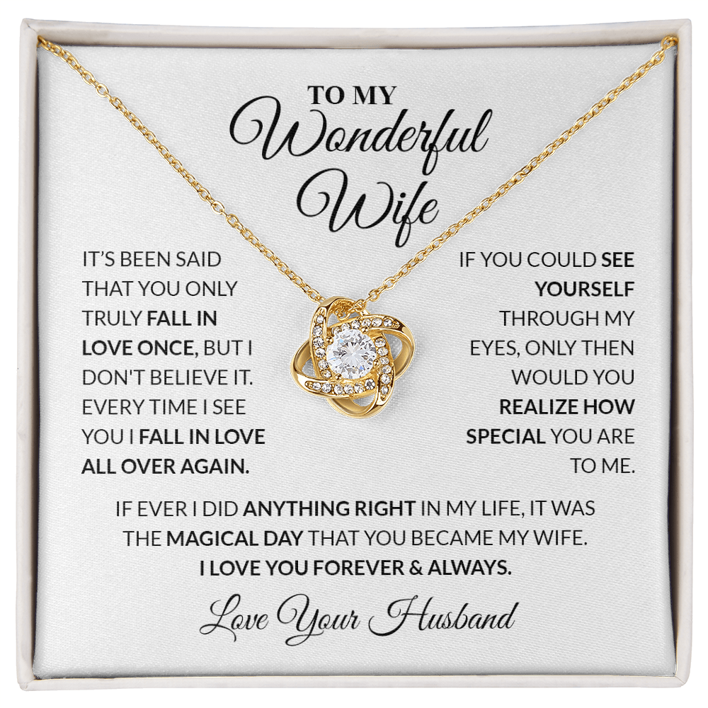 To My Wonderful Wife - Knot Necklace