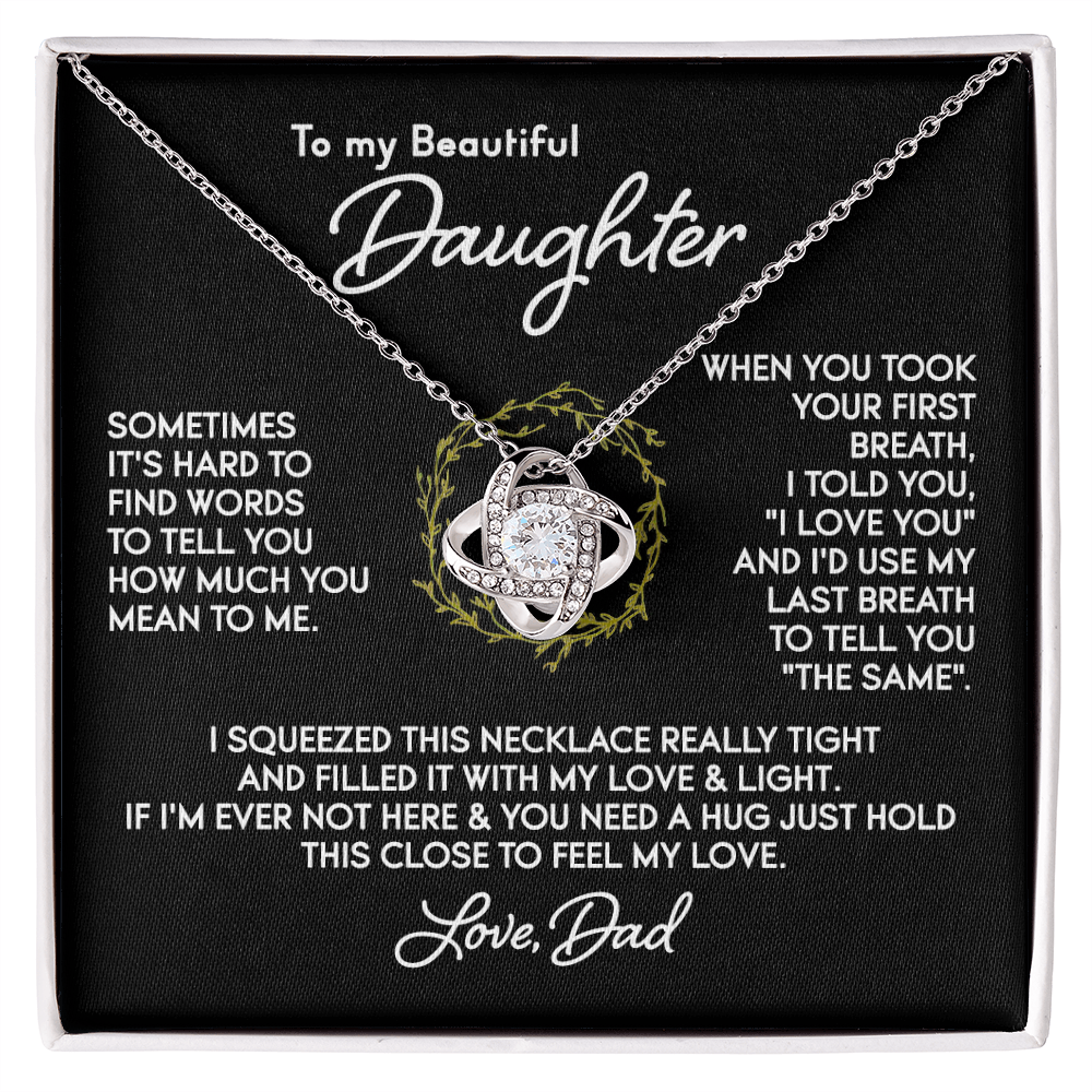 To my Daughter - Your First Breath - Knot Necklace