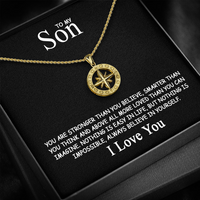 To my Son - Love compass necklace - Gold