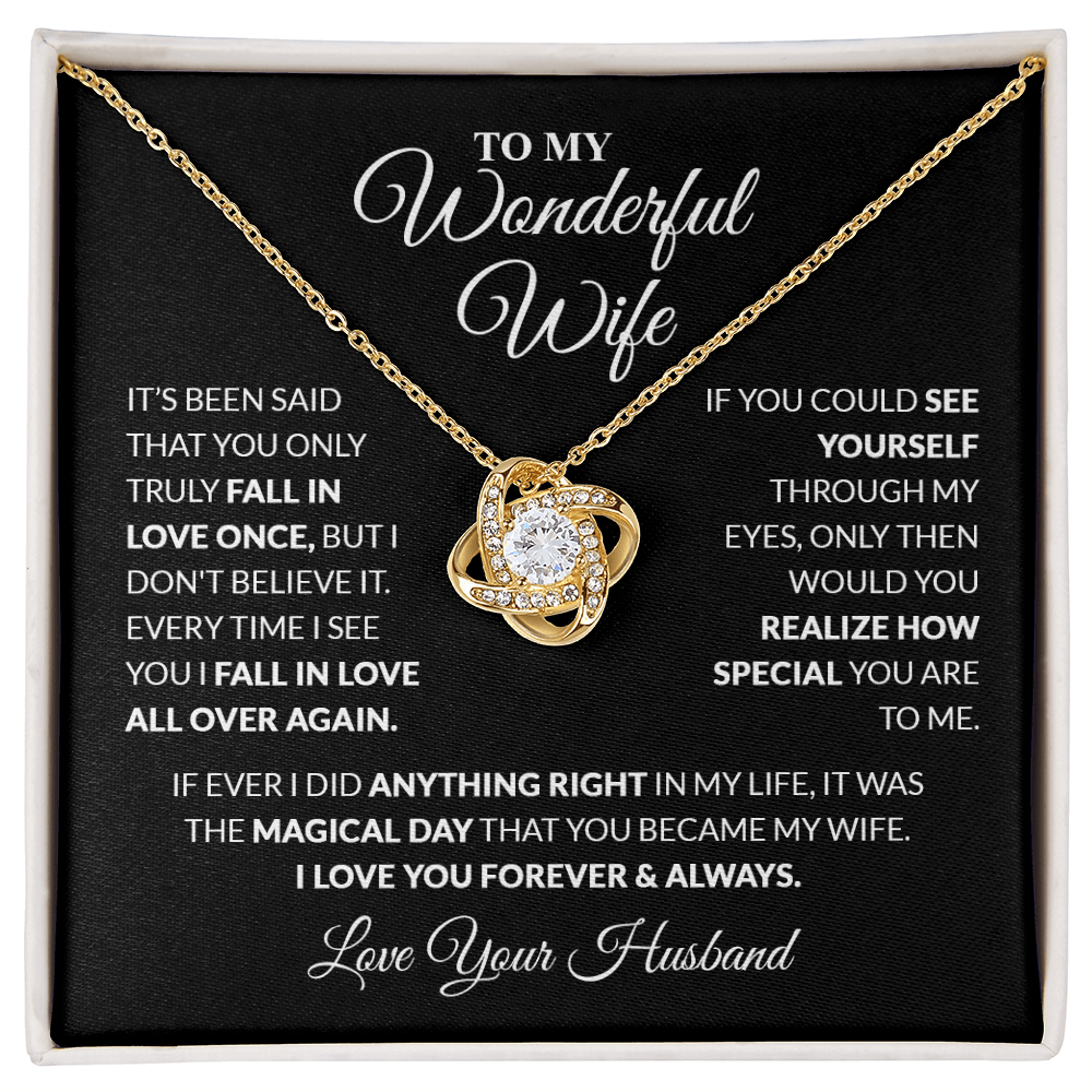 To My Wonderful Wife - Love, Your Husband - Knot Necklace