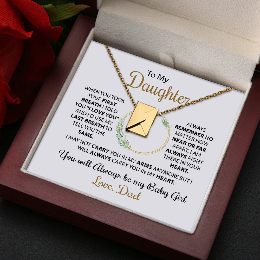 To My Daughter - Letter Necklace - Gold