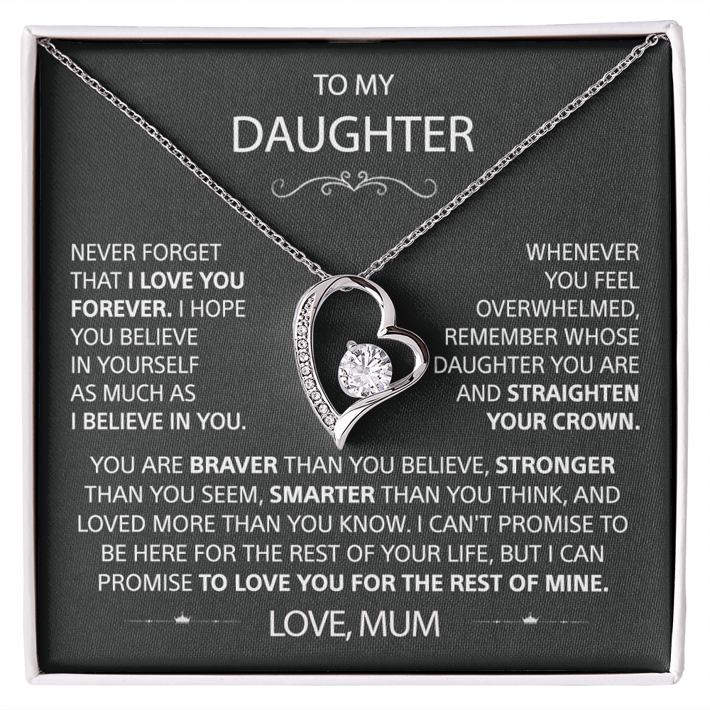 To my Daughter - I love you, Your Mum  - Heart Necklace